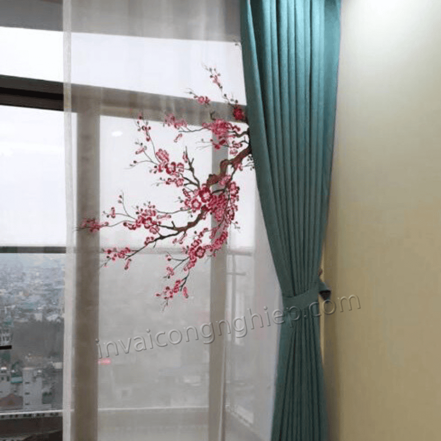 in rèm cửa hoa